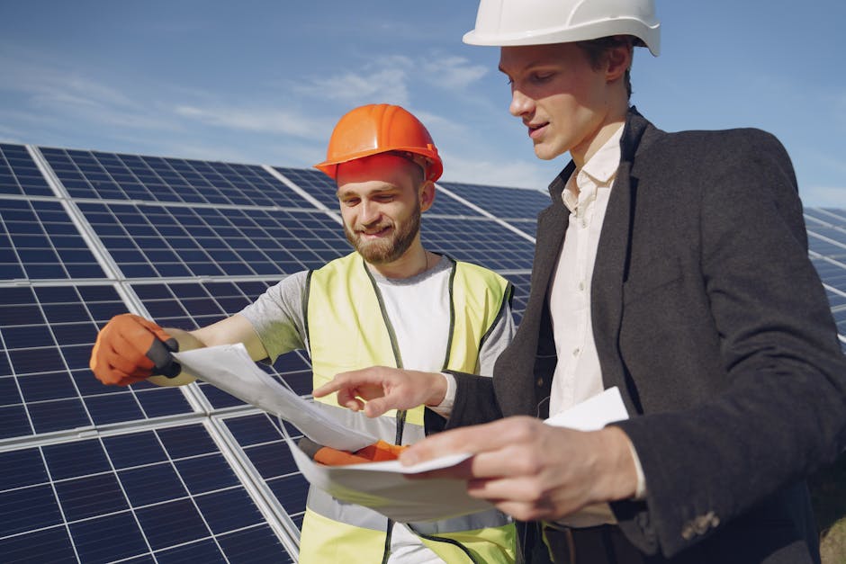 Solar consultant reviewing plans for a solar installation project in Las Vegas.